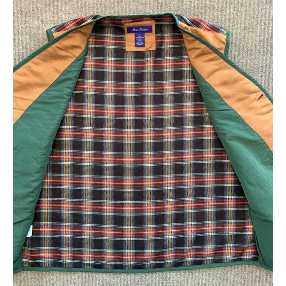 Alan Flusser Faux Suede Vest Mens L Plaid Button Vegan Gorpcore Quilted Preppy - Picture 2 of 6